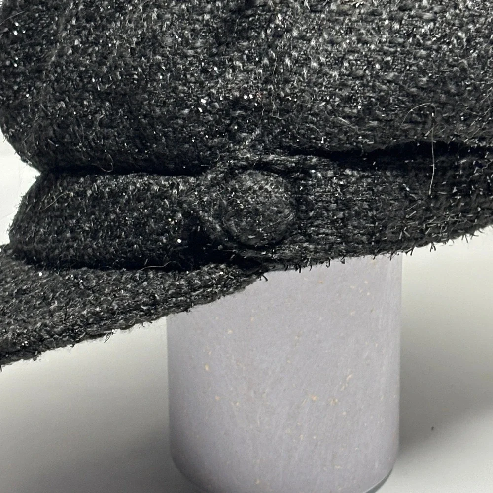 Sparkle Newsboy Cap Black Glitter Texture Baker Boy Hat Women Paris Britney Y2K‎